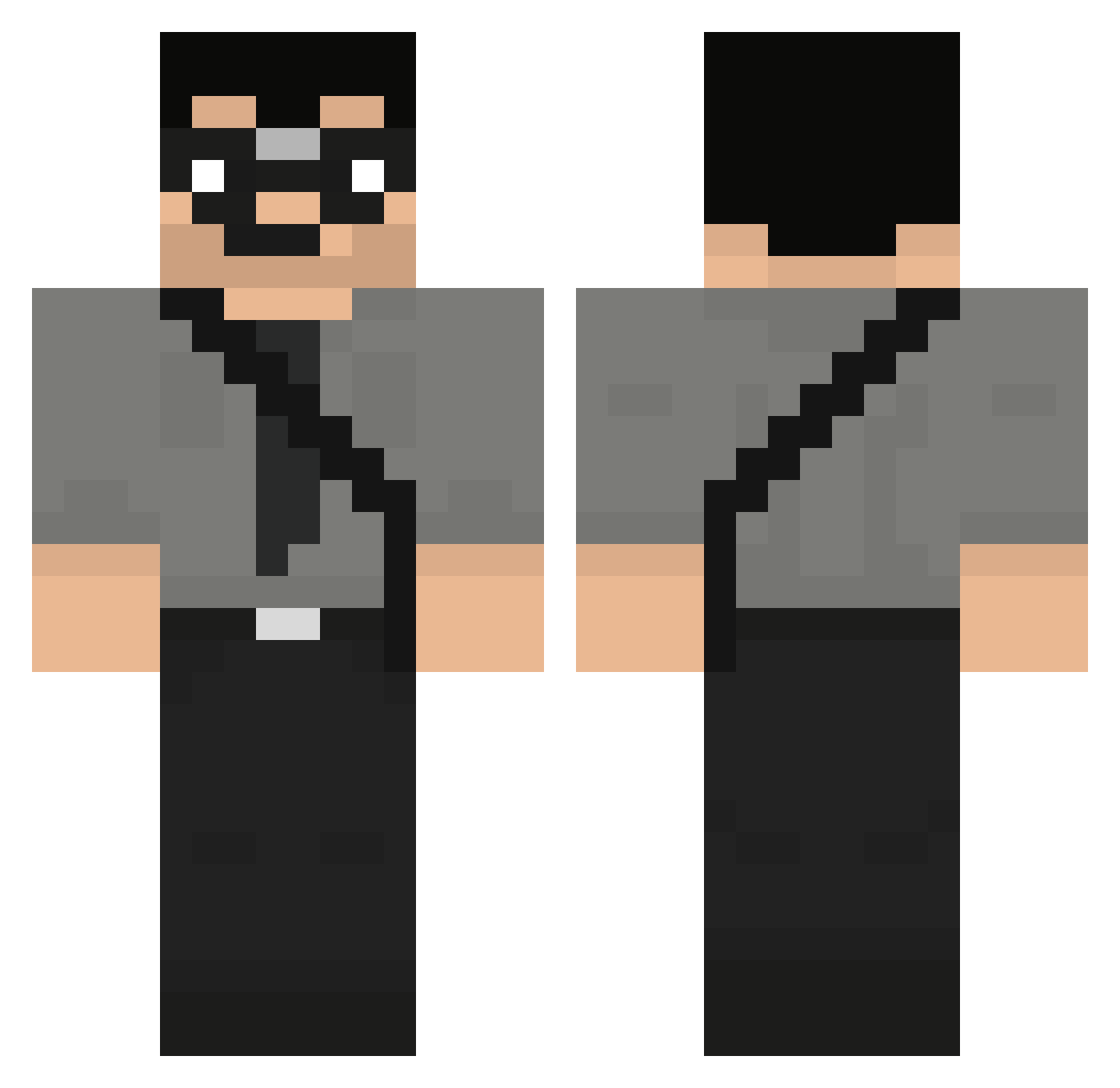 SrJavier2705 Minecraft skin, front and back view