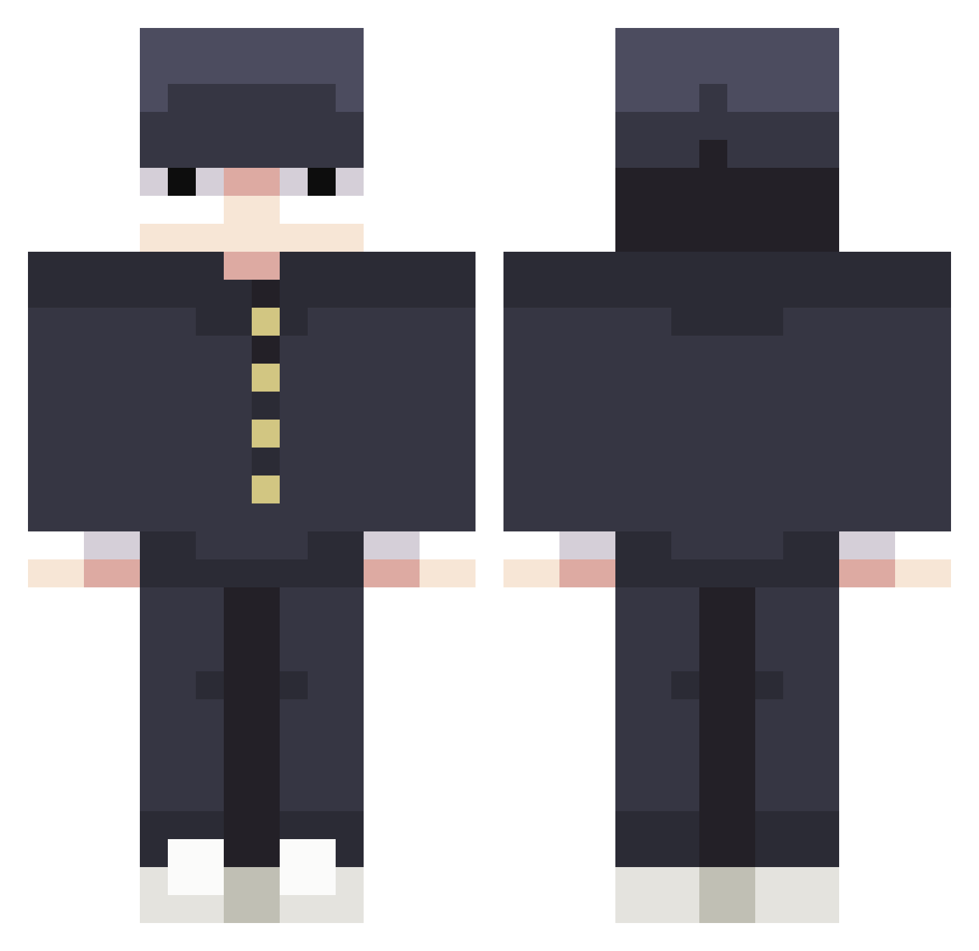 JboyEX Minecraft skin, front and back view