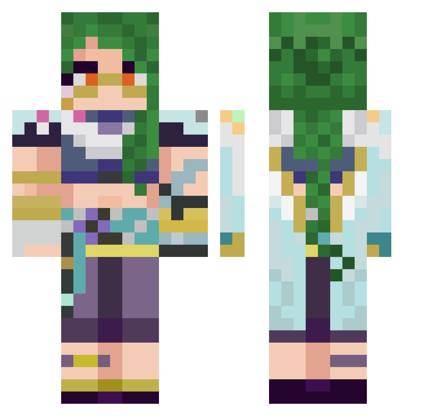 Action_AJ Minecraft skin, front and back view