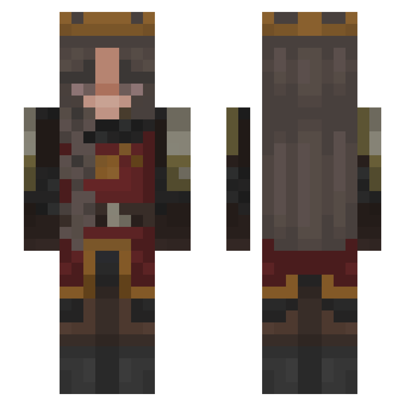 fa3r1es Minecraft skin, front and back view