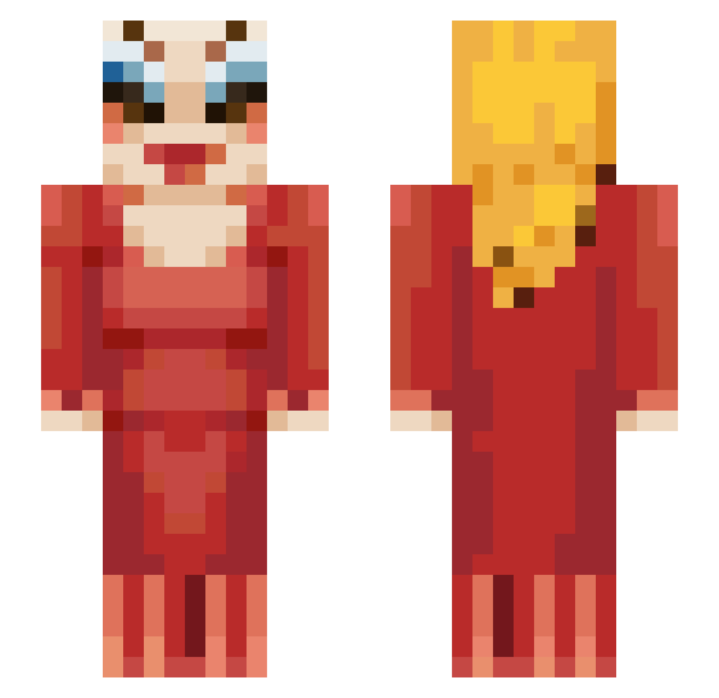 PoutineQueen Minecraft skin, front and back view