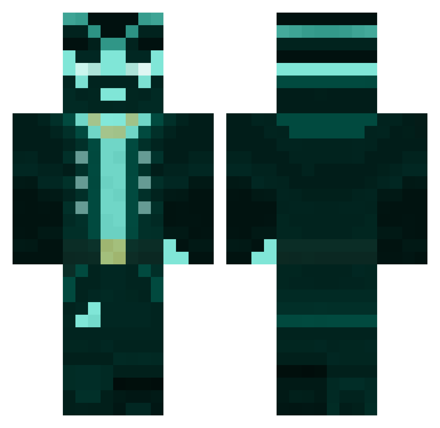 BrighterScars Minecraft skin, front and back view