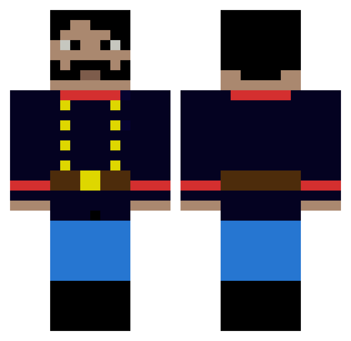 Thorz2010 Minecraft skin, front and back view