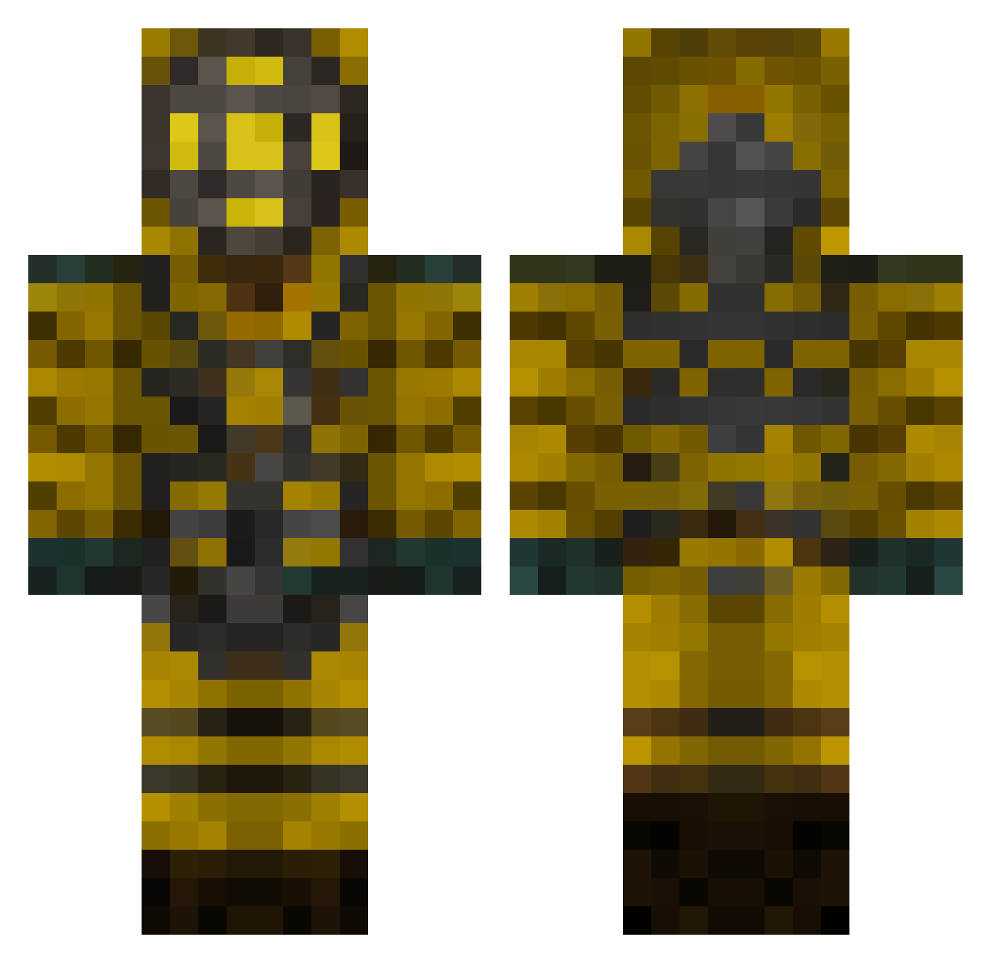 Corgi007 Minecraft skin, front and back view