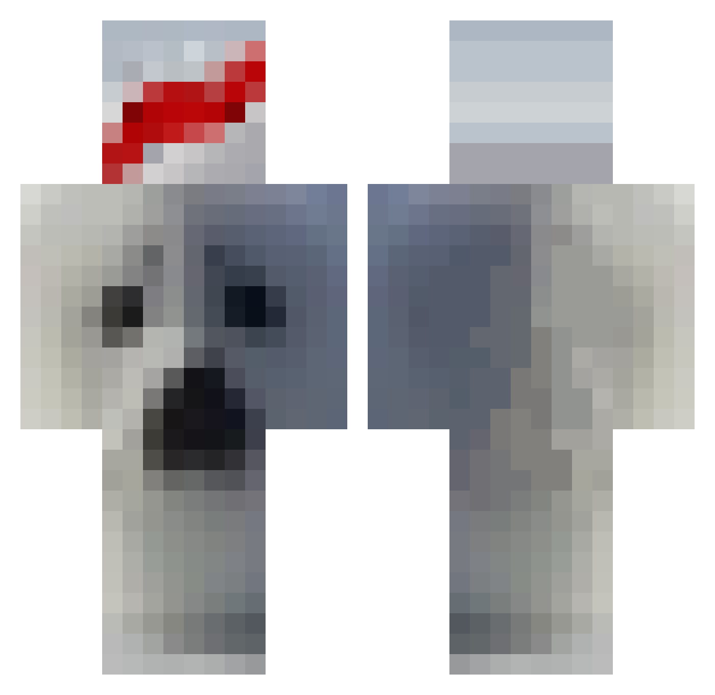 Funkyllama Minecraft skin, front and back view