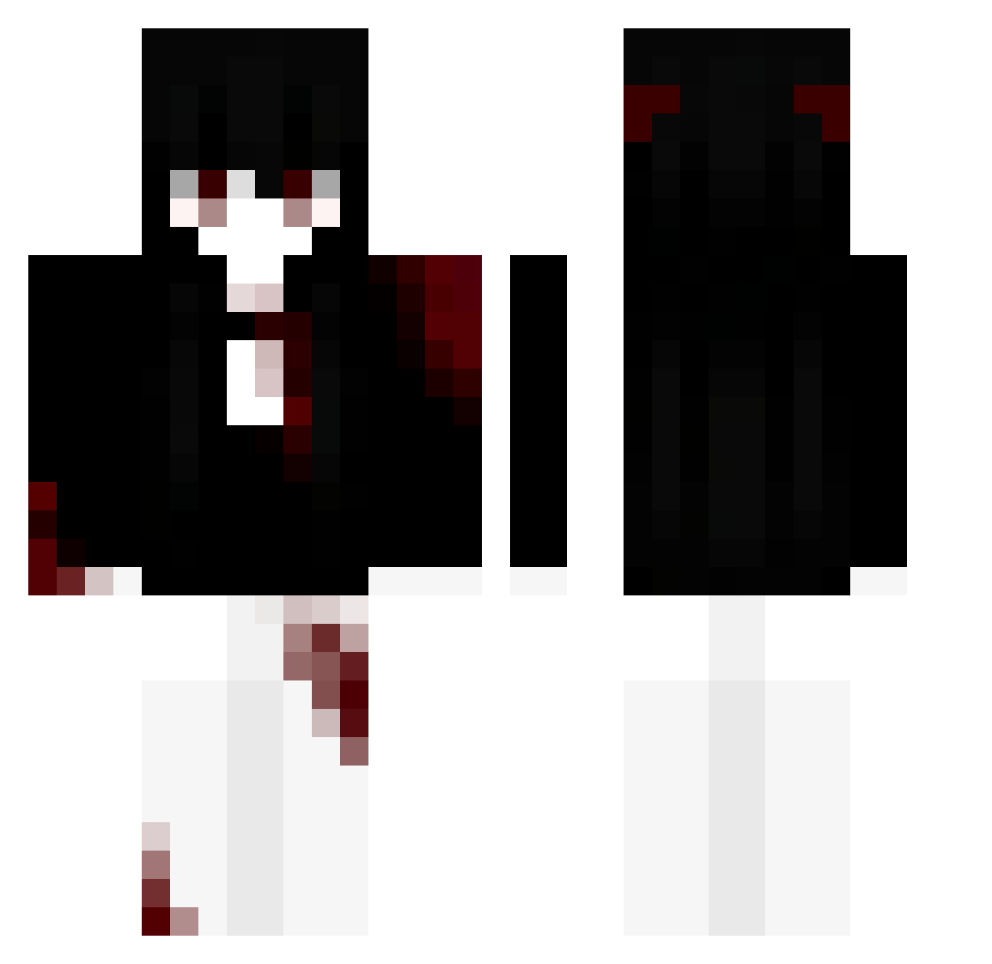 OrllaF Minecraft skin, front and back view