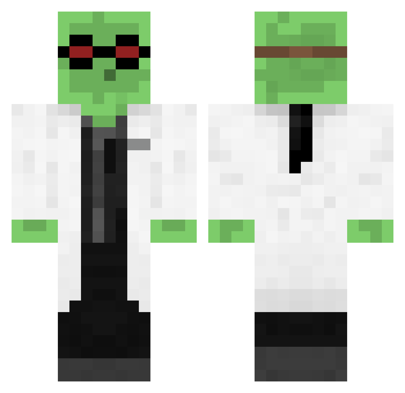 gleg Minecraft skin, front and back view