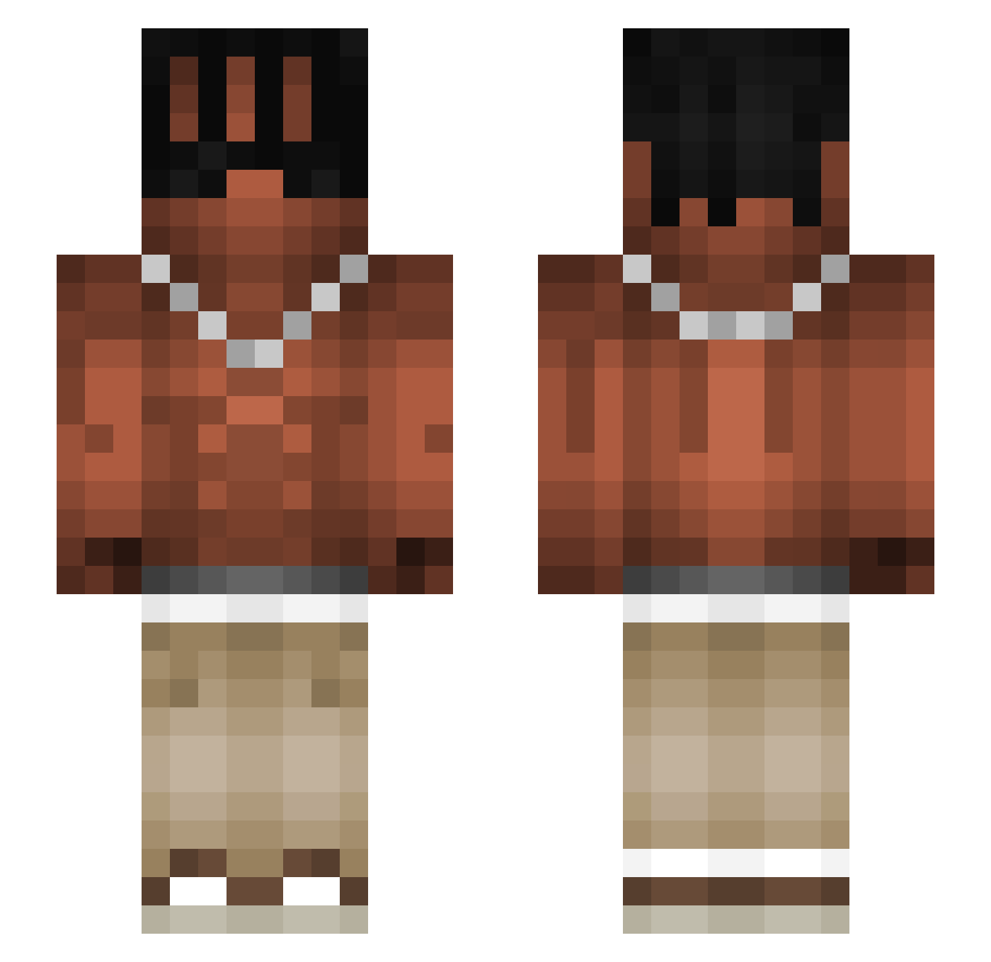 DDawg67 Minecraft skin, front and back view