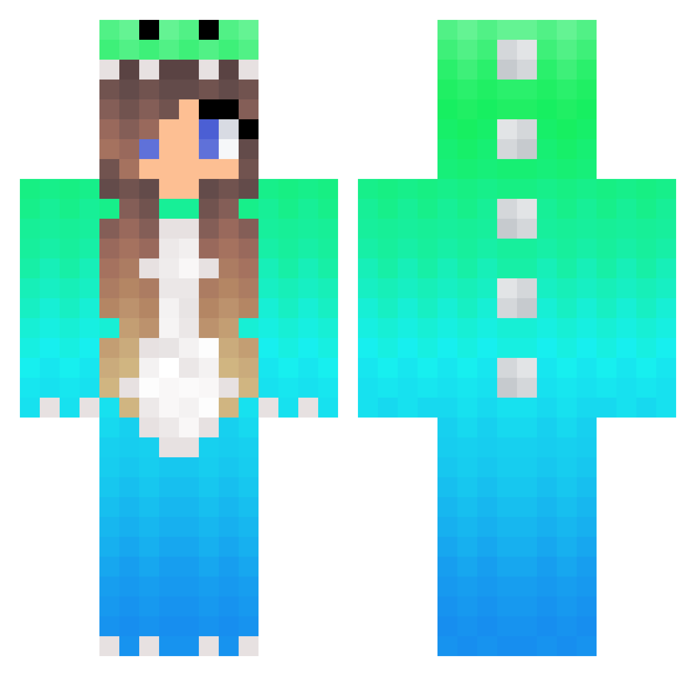 ranchcornuts Minecraft skin, front and back view