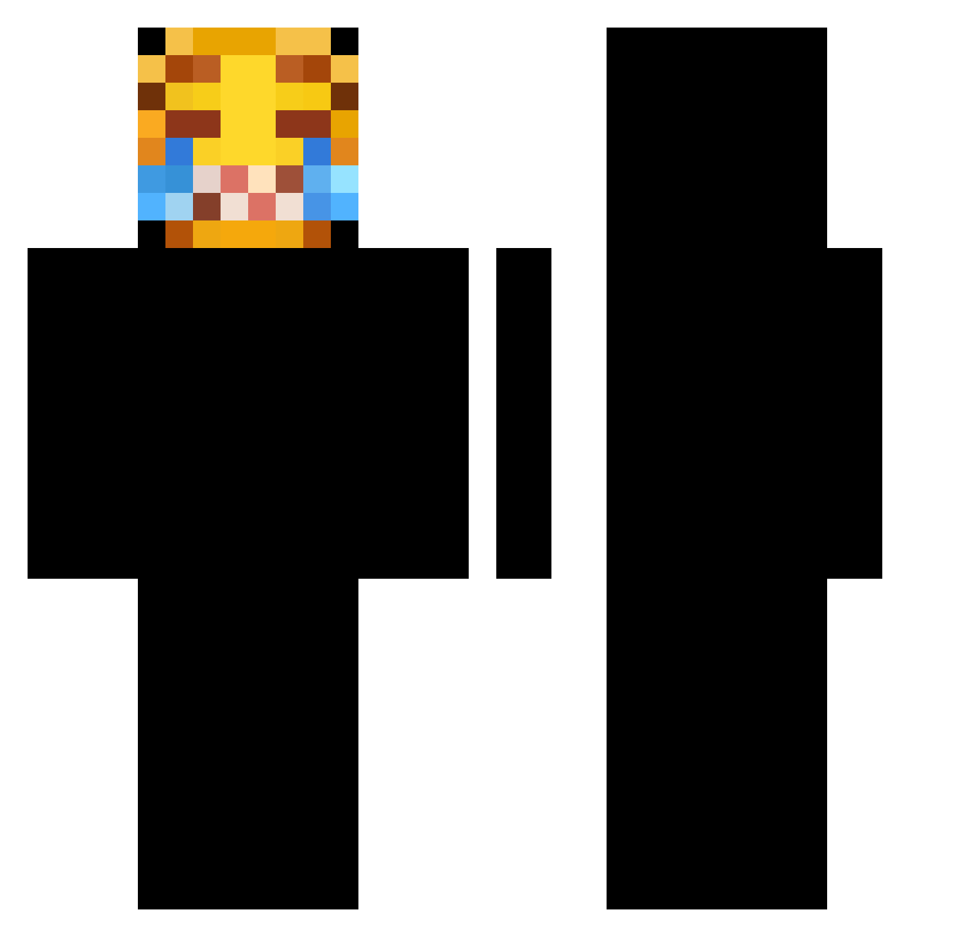 bl3tt Minecraft skin, front and back view