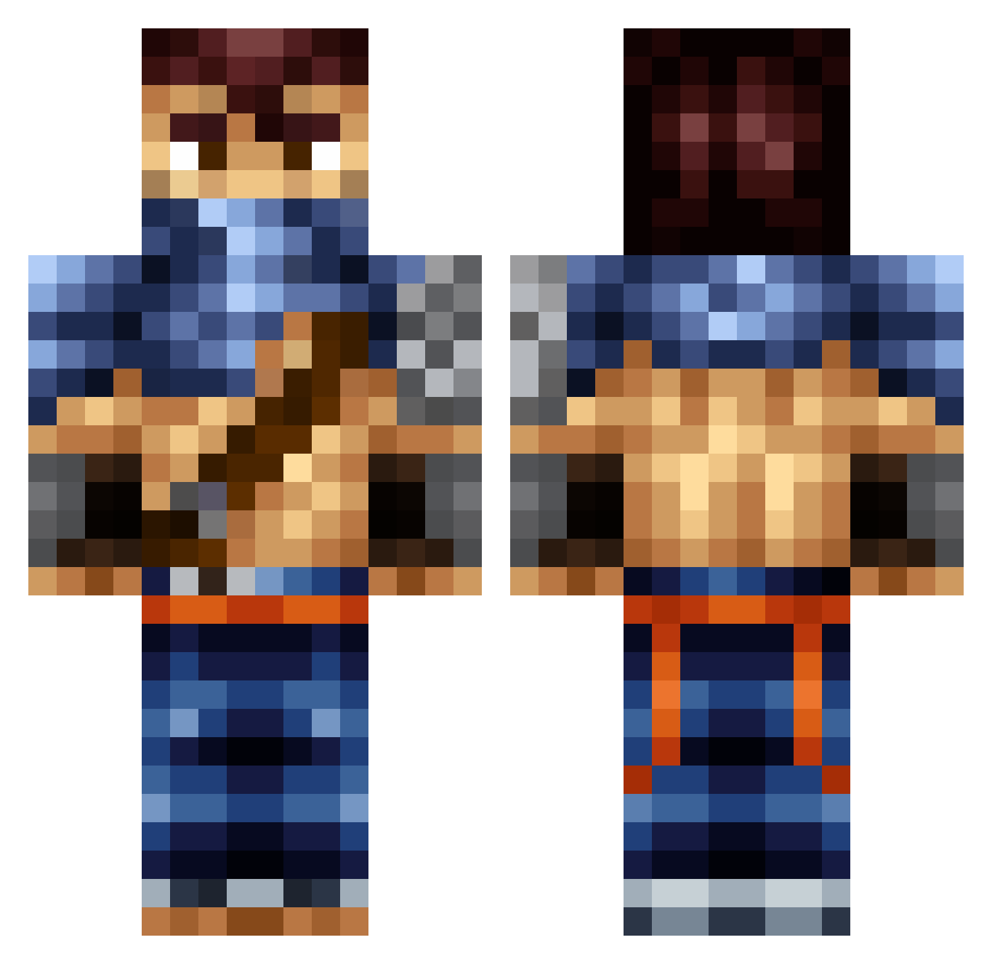 MRgro04456 Minecraft skin, front and back view