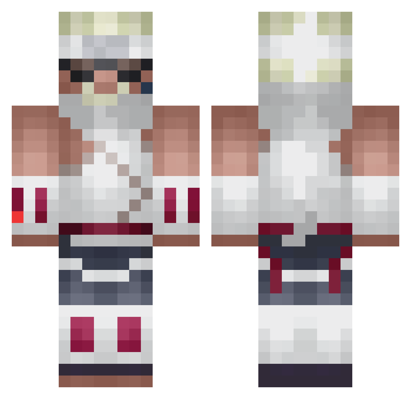 loloB127 Minecraft skin, front and back view