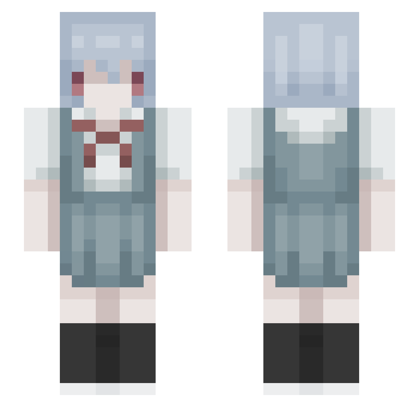 Reiasu2 Minecraft skin, front and back view