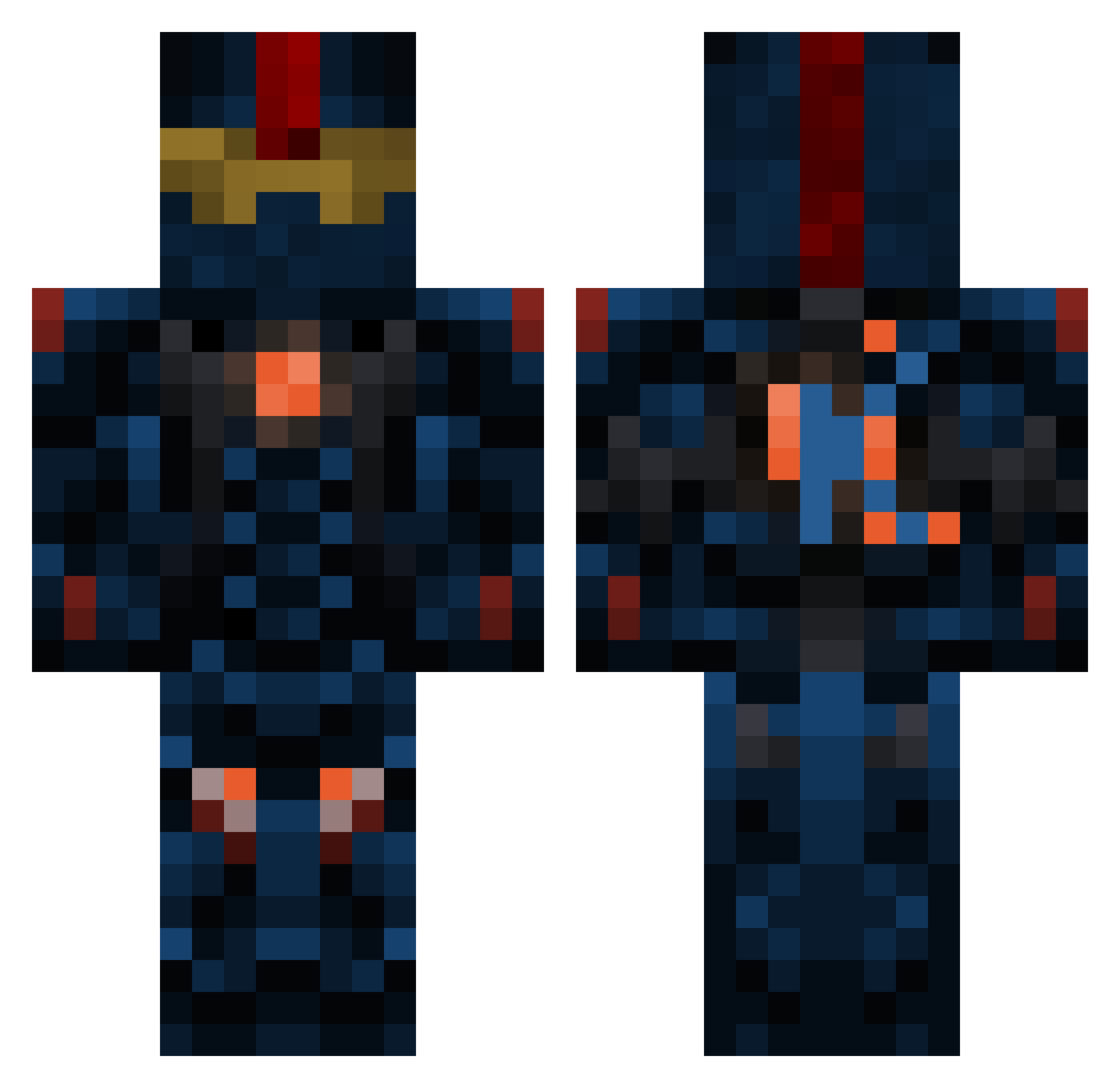 Redlightening05 Minecraft skin, front and back view