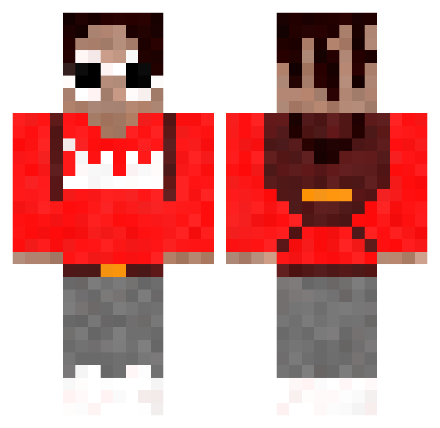 DuduxGam3r11_ Minecraft skin, front and back view