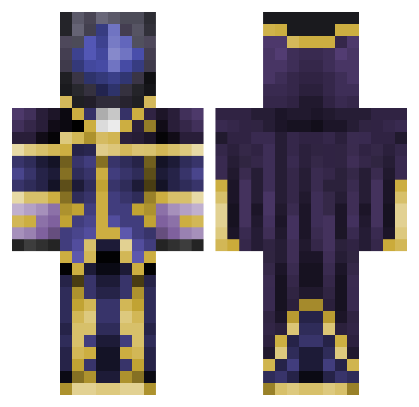 ano2018 Minecraft skin, front and back view