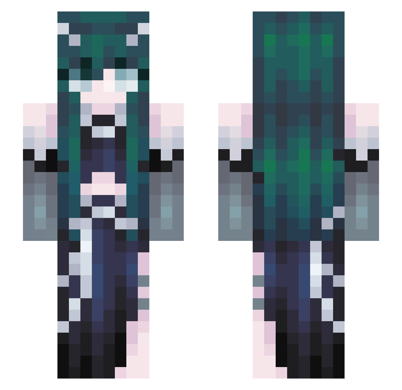 Amba Minecraft skin, front and back view