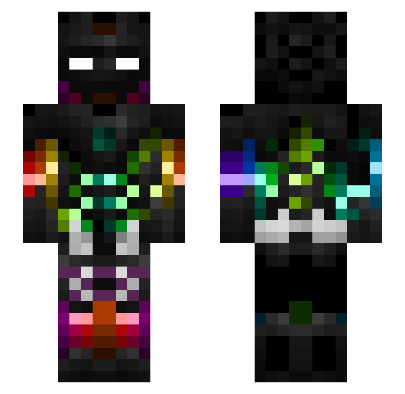 binedcom Minecraft skin, front and back view