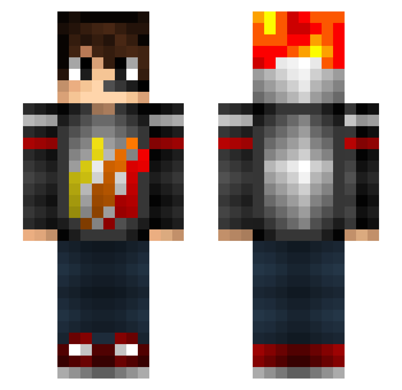 HollisMC Minecraft skin, front and back view