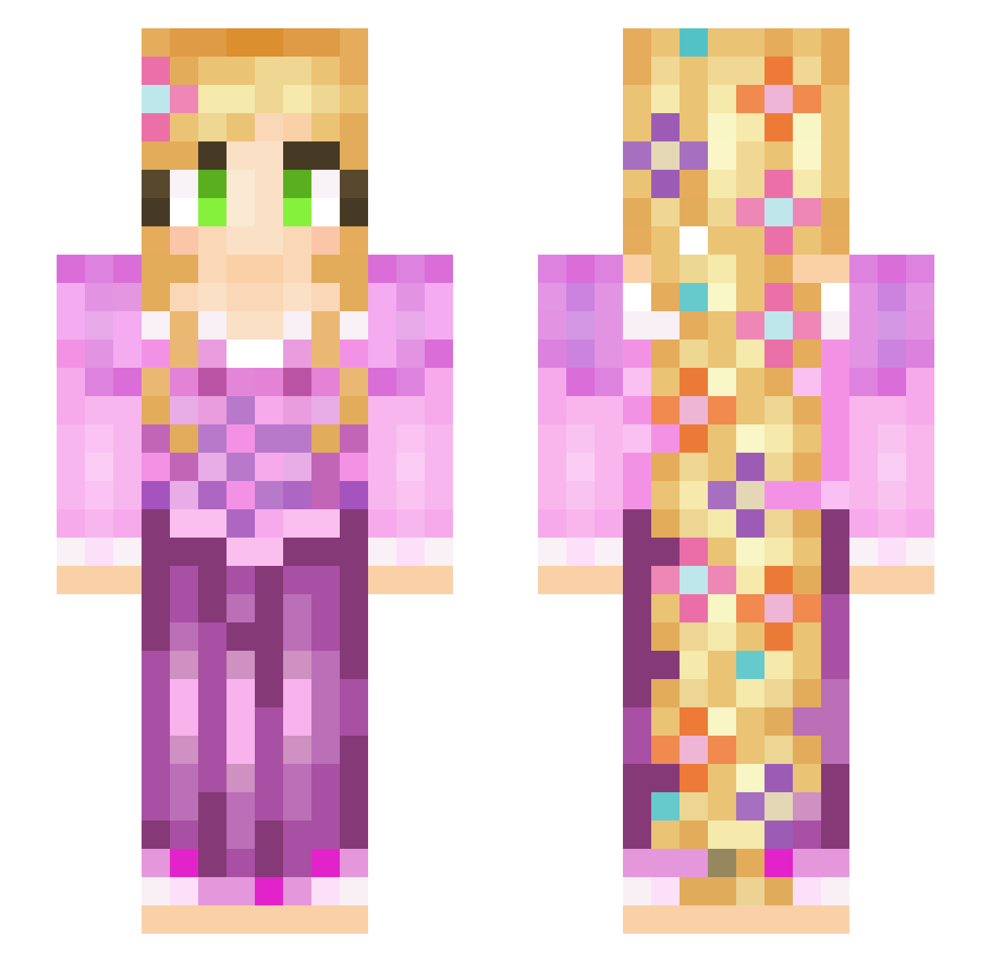 Wiaderkowaa_ Minecraft skin, front and back view