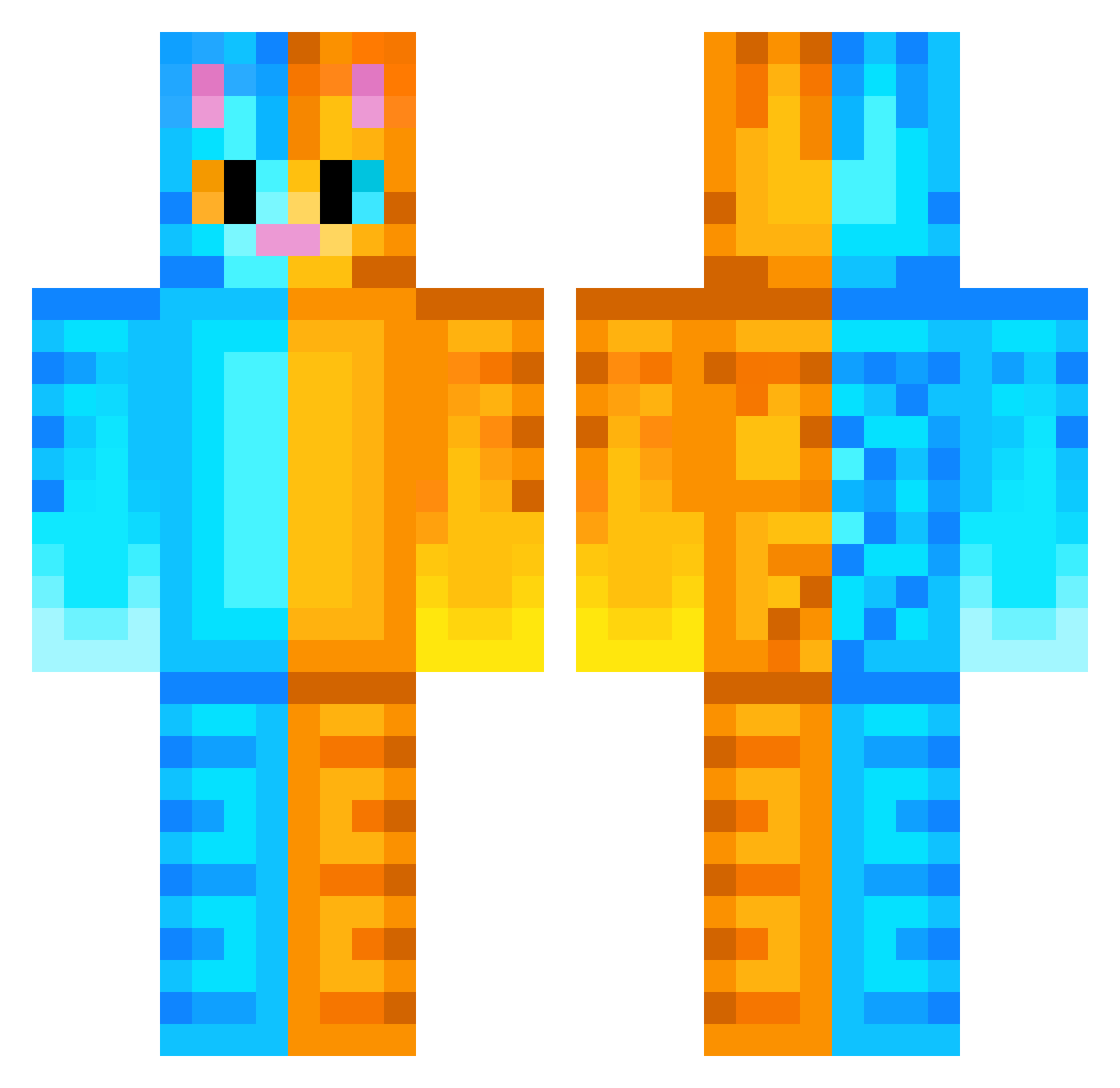 kittens12345kc Minecraft skin, front and back view