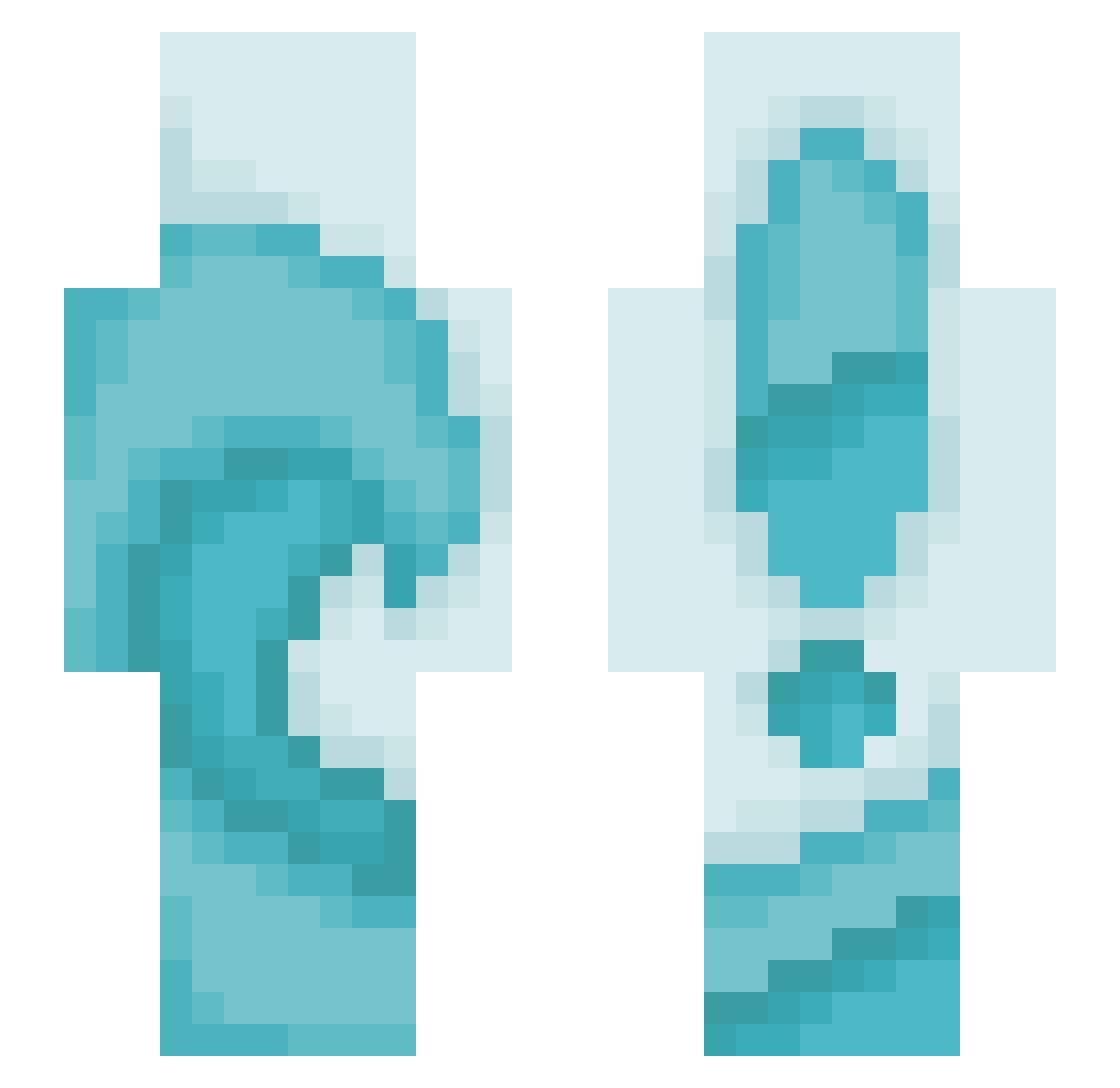 Tryightic Minecraft skin, front and back view