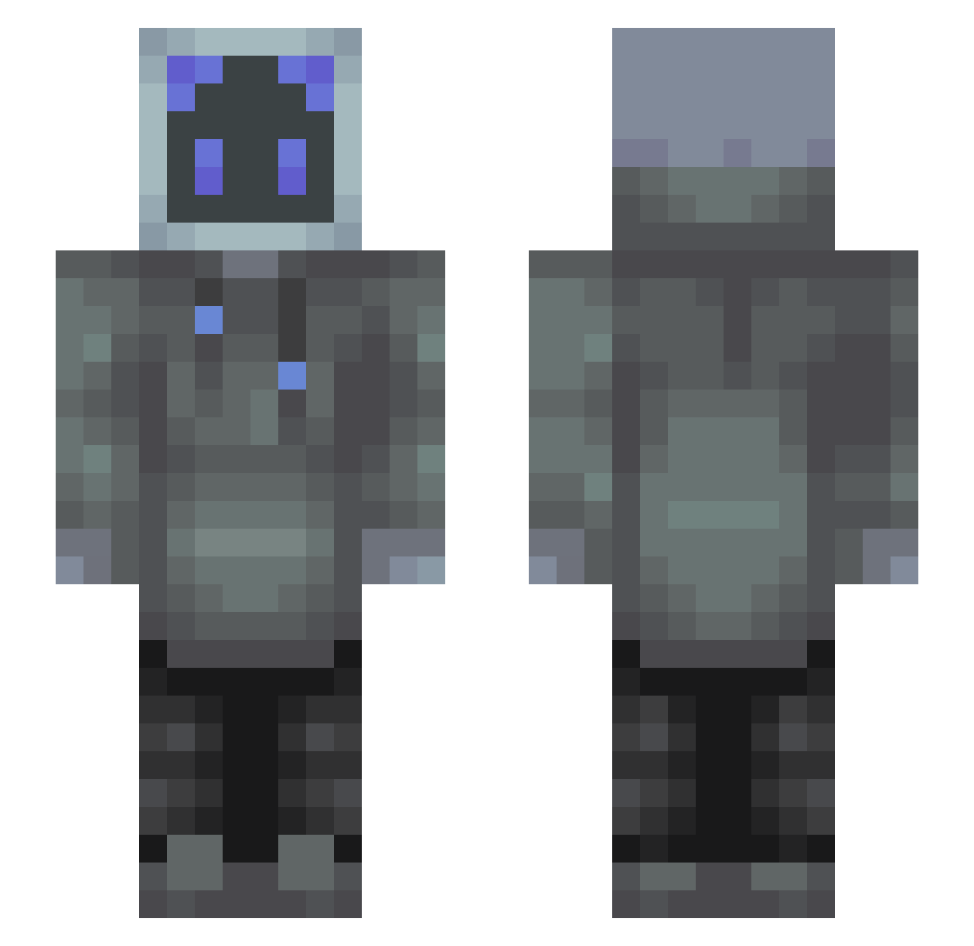 SawyerOn3FPS Minecraft skin, front and back view