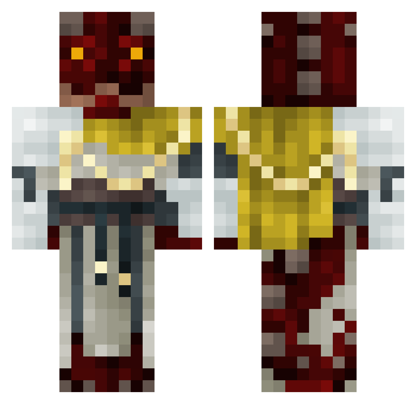 MrDevita Minecraft skin, front and back view