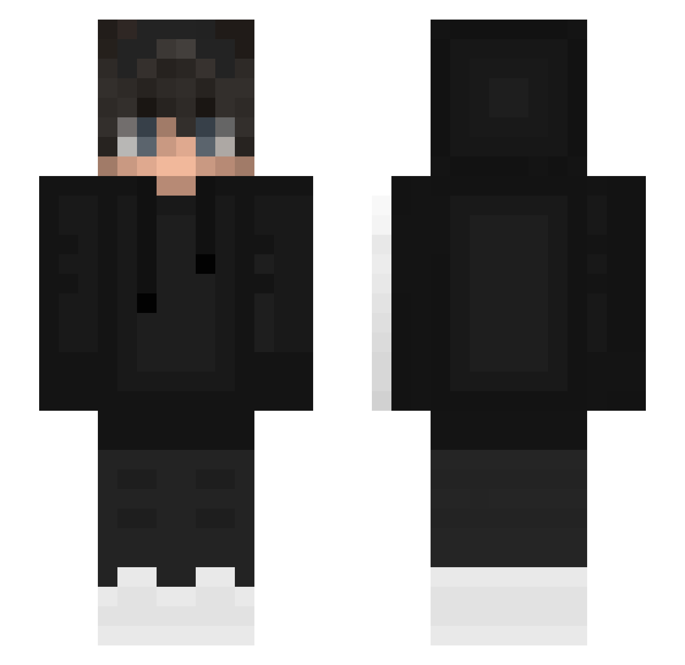 Revking1337 Minecraft skin, front and back view