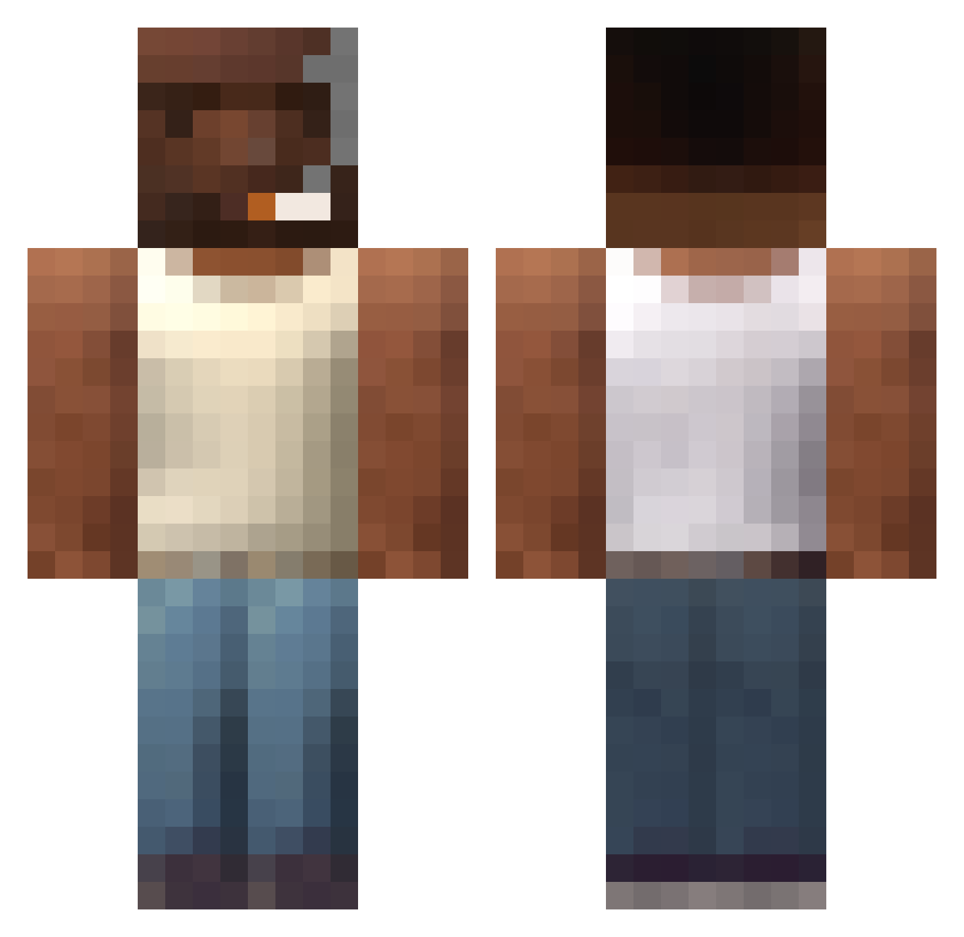 Levinsohn Minecraft skin, front and back view