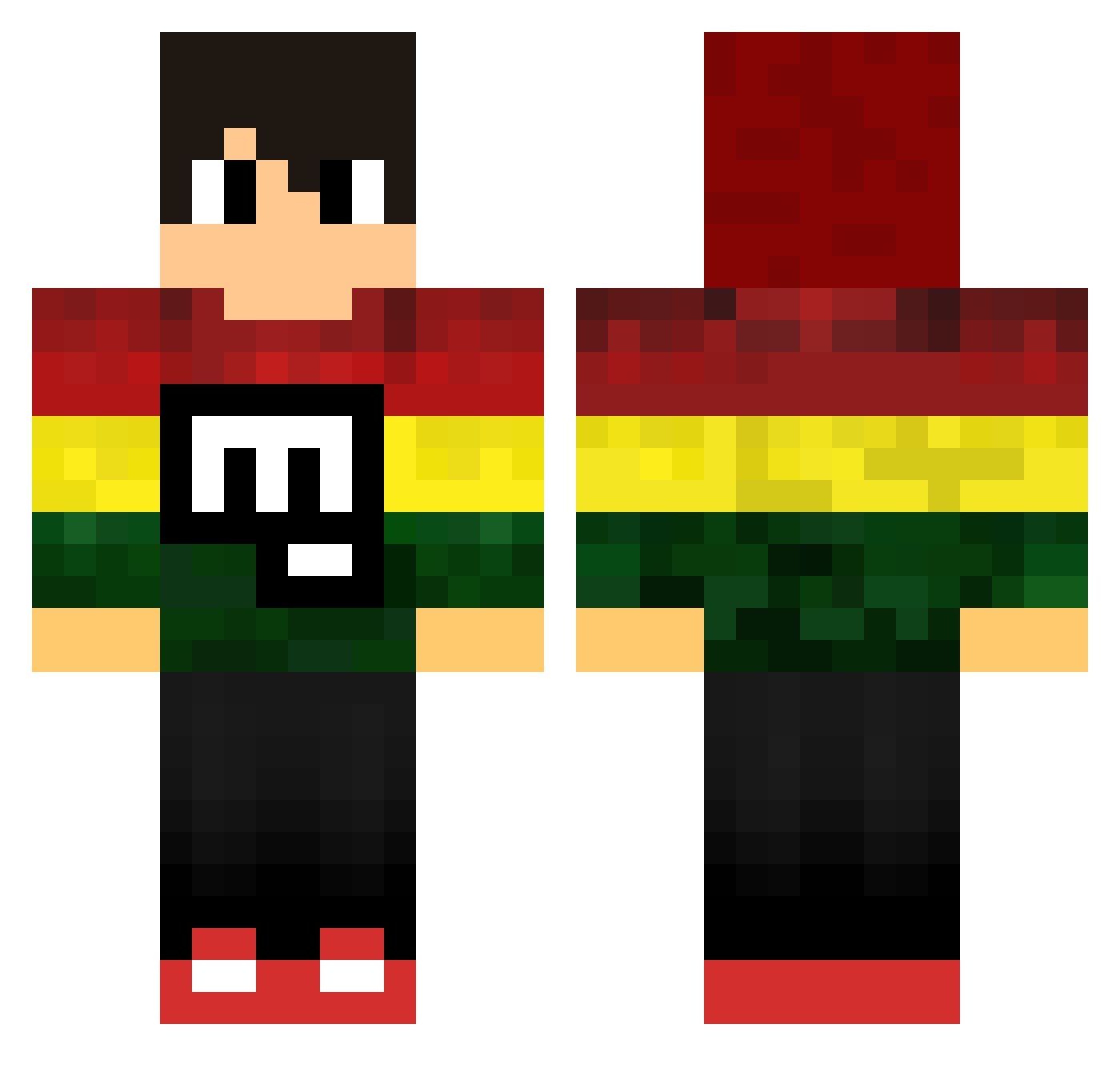 Cap_Vicente Minecraft skin, front and back view