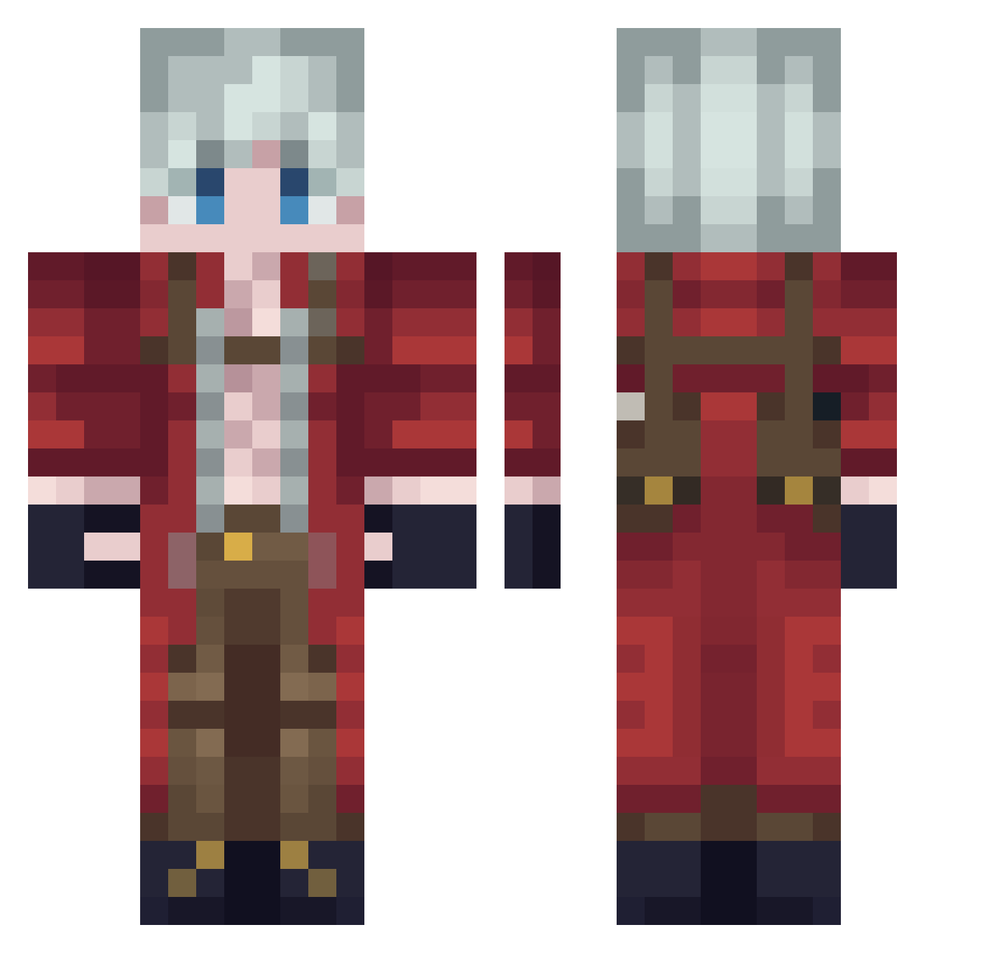 Dante_sonSparda Minecraft skin, front and back view