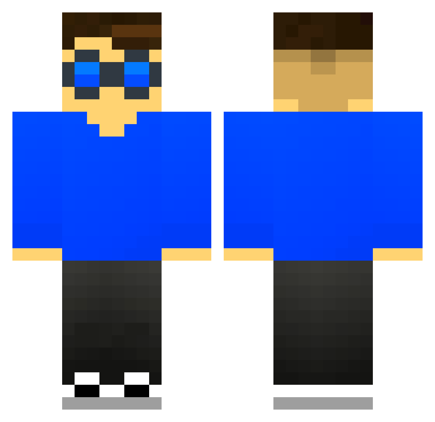 porkinbr Minecraft skin, front and back view