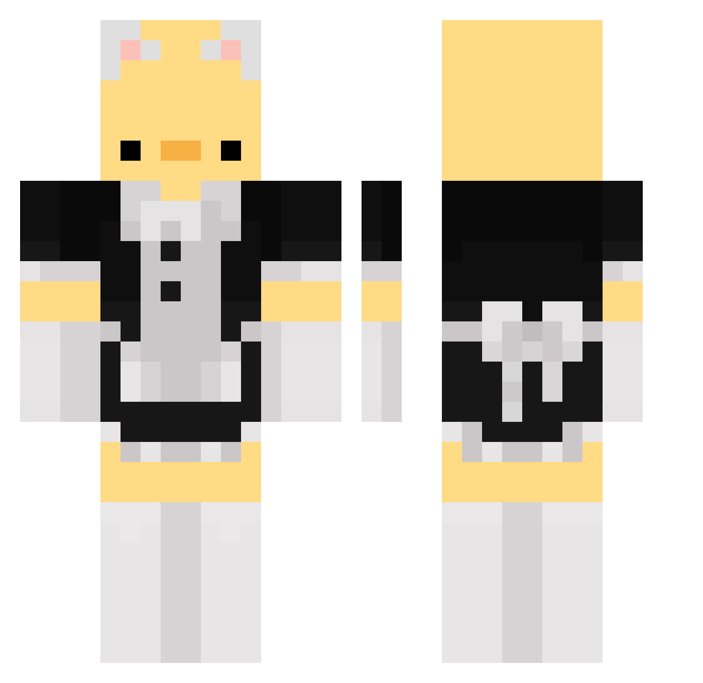 Soulogicon Minecraft skin, front and back view