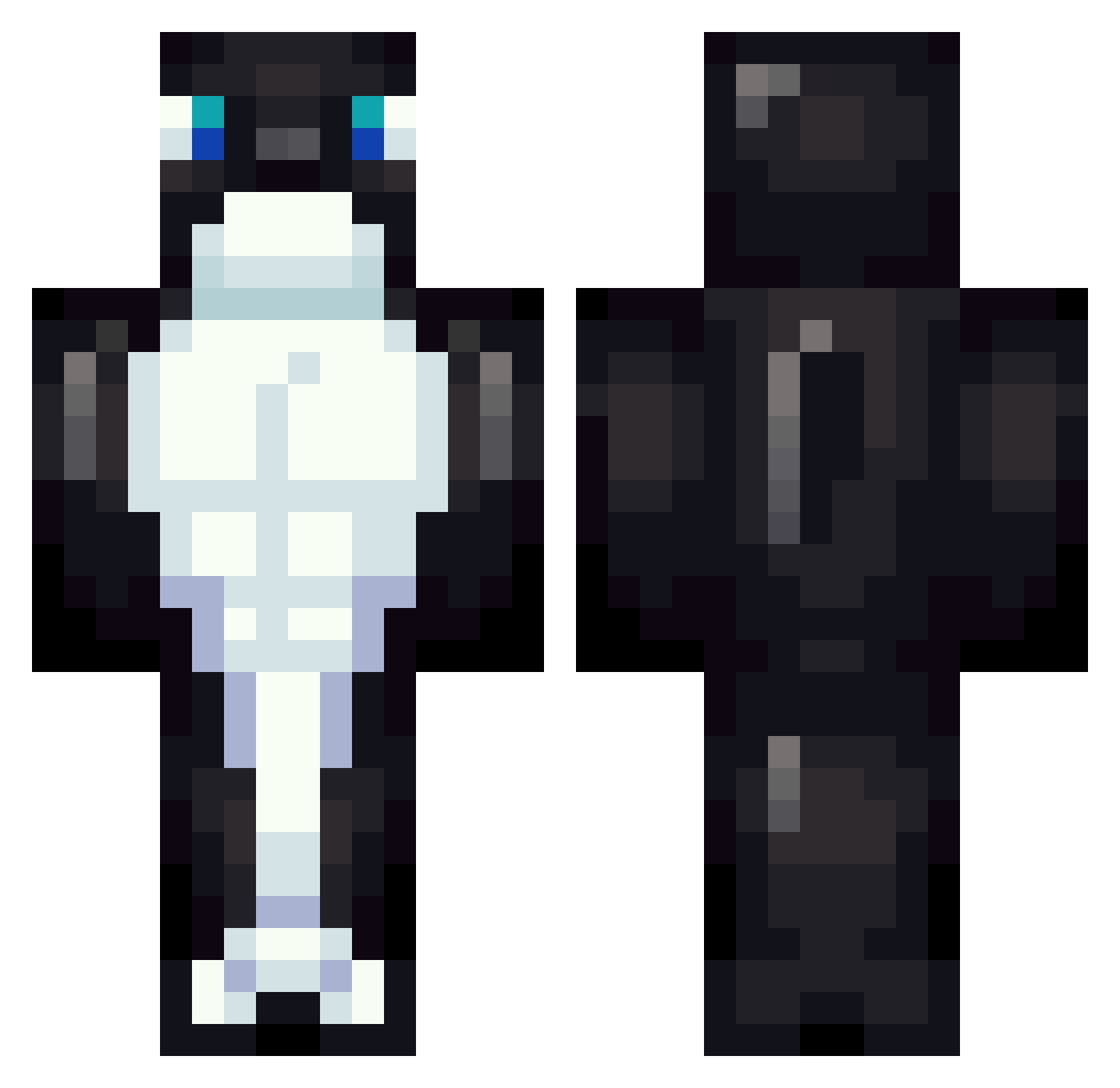 DominAsianX Minecraft skin, front and back view