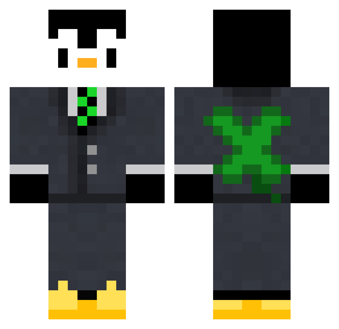 Sorcerer_Clover Minecraft skin, front and back view