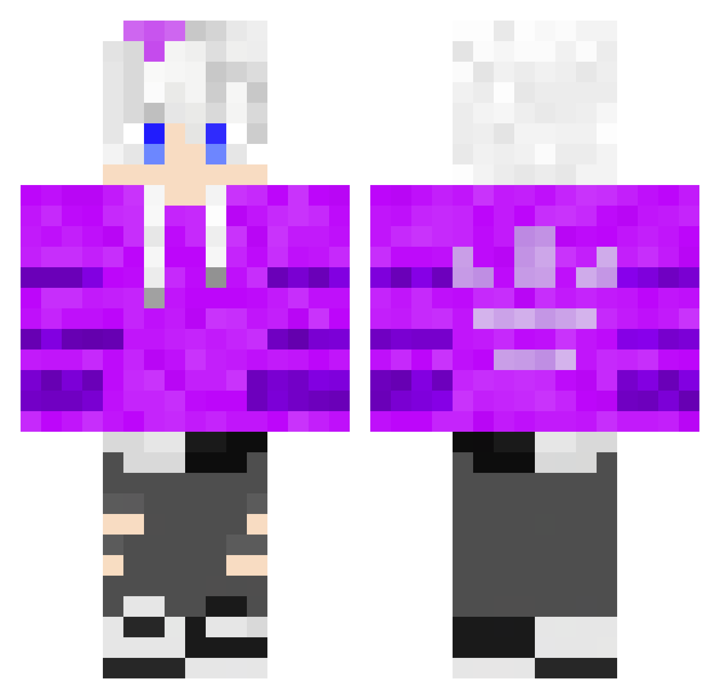 pupuunz Minecraft skin, front and back view