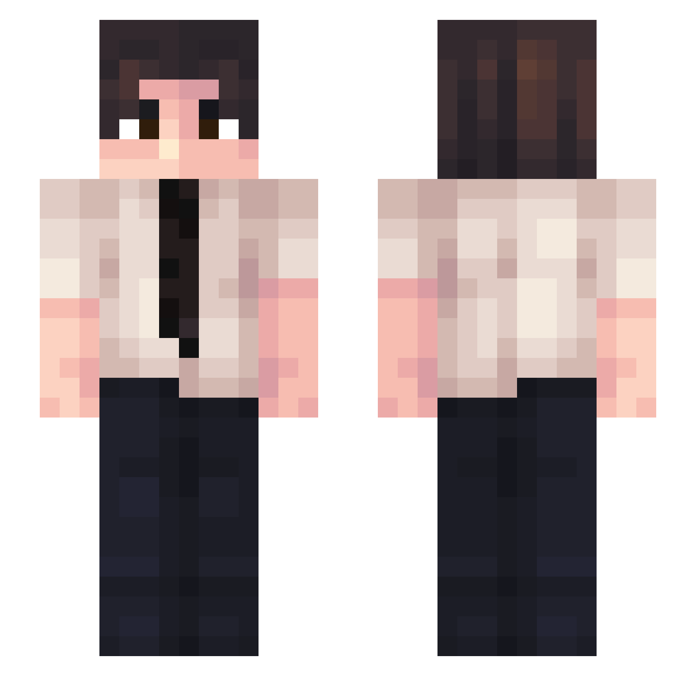 lukewt Minecraft skin, front and back view
