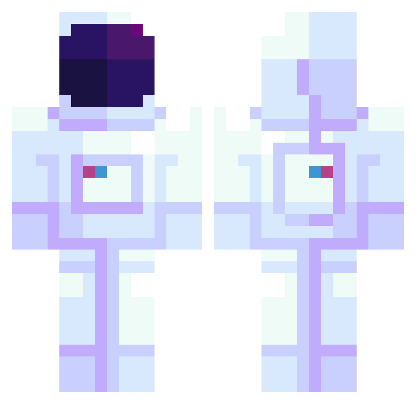 6njm Minecraft skin, front and back view