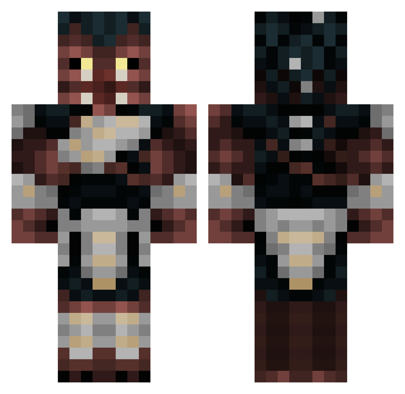 Scalebox Minecraft skin, front and back view