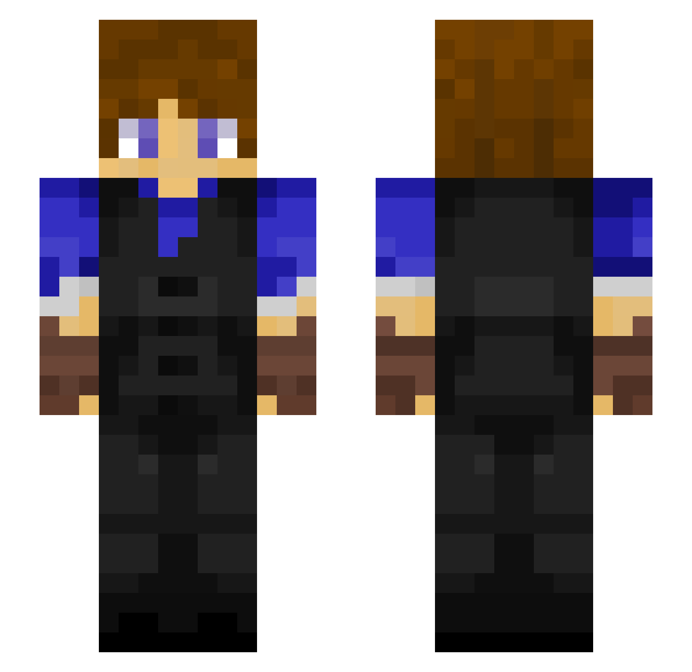 SquishyIDK Minecraft skin, front and back view