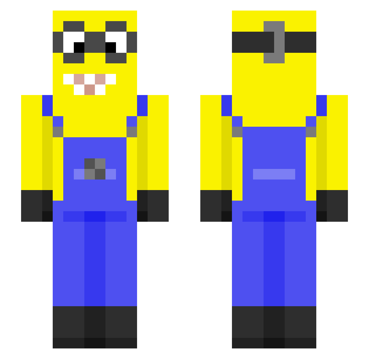 Episcopal Minecraft skin, front and back view