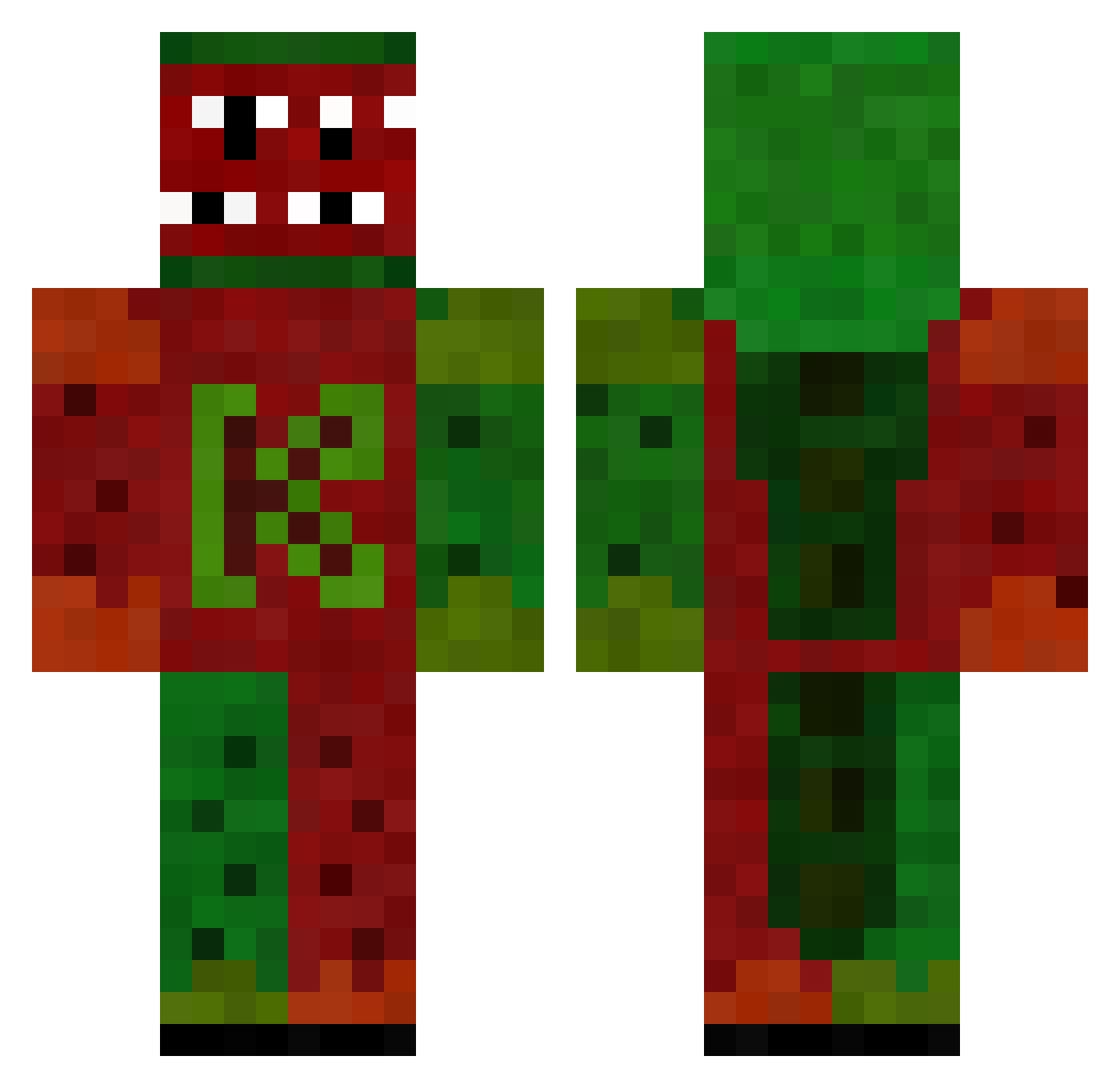 Keanosaurus2012 Minecraft skin, front and back view