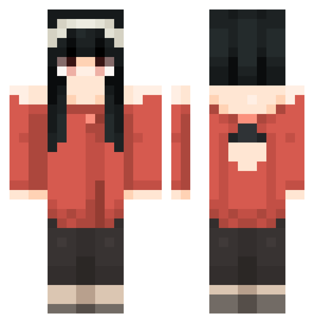 gko975 Minecraft skin, front and back view