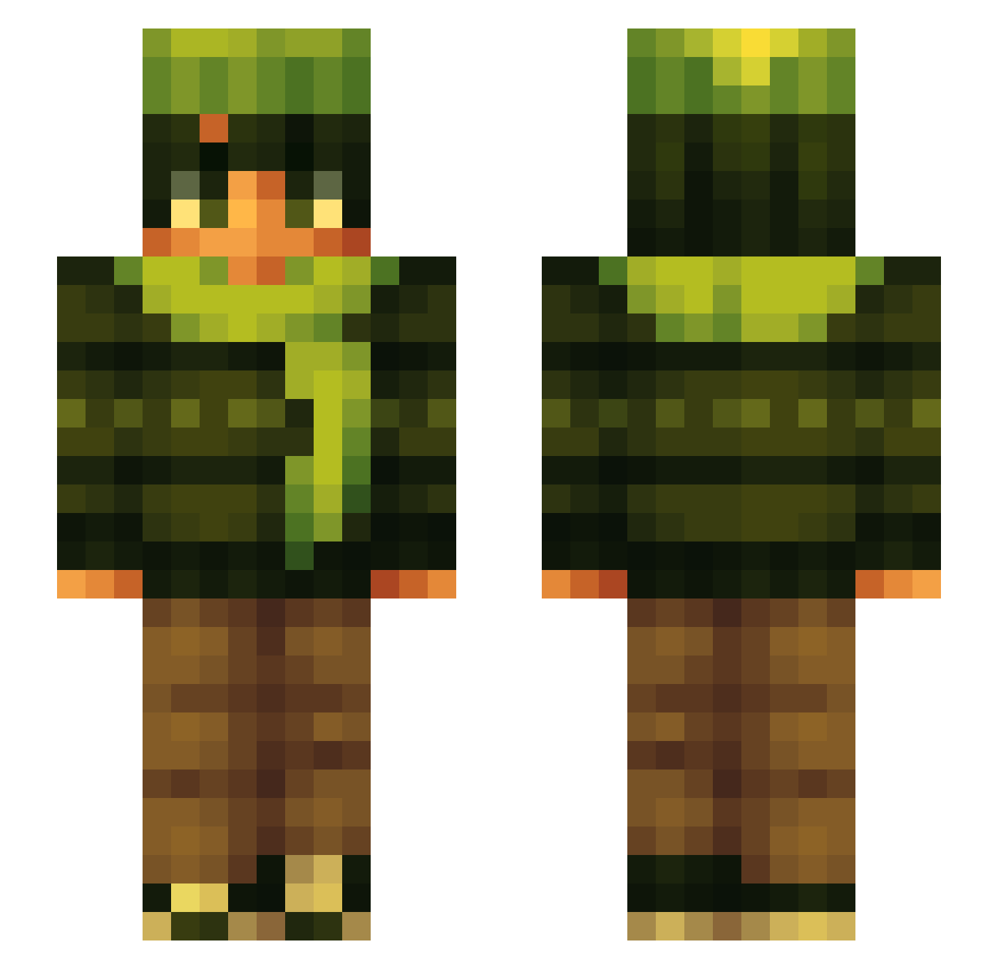 SP1K3Y_ Minecraft skin, front and back view
