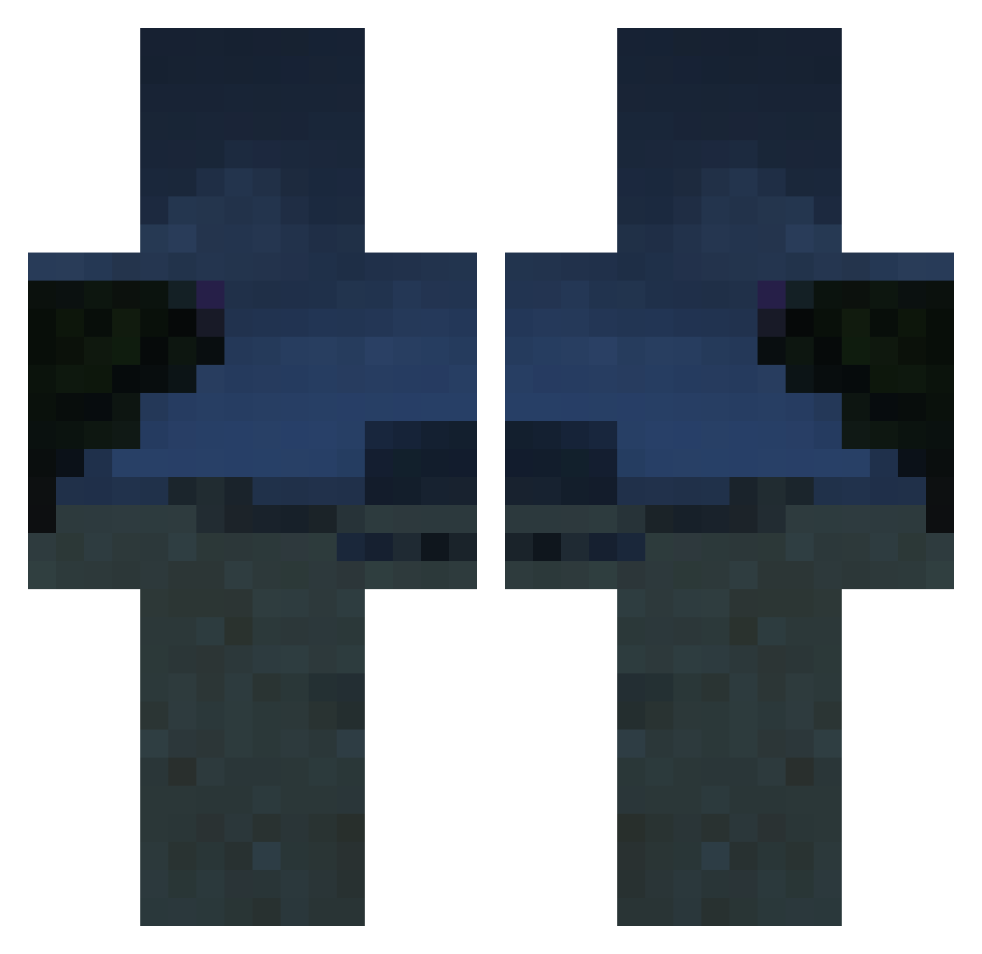 pokimanejoi Minecraft skin, front and back view
