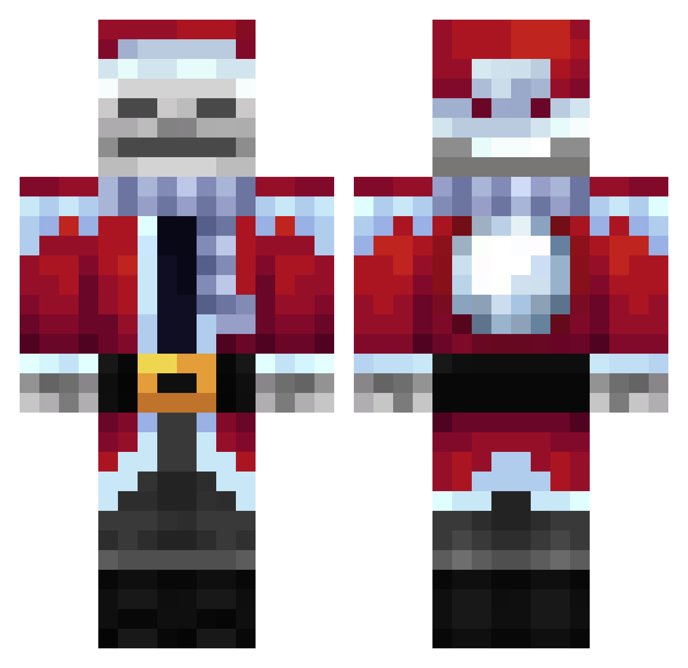 Flexyzz Minecraft skin, front and back view