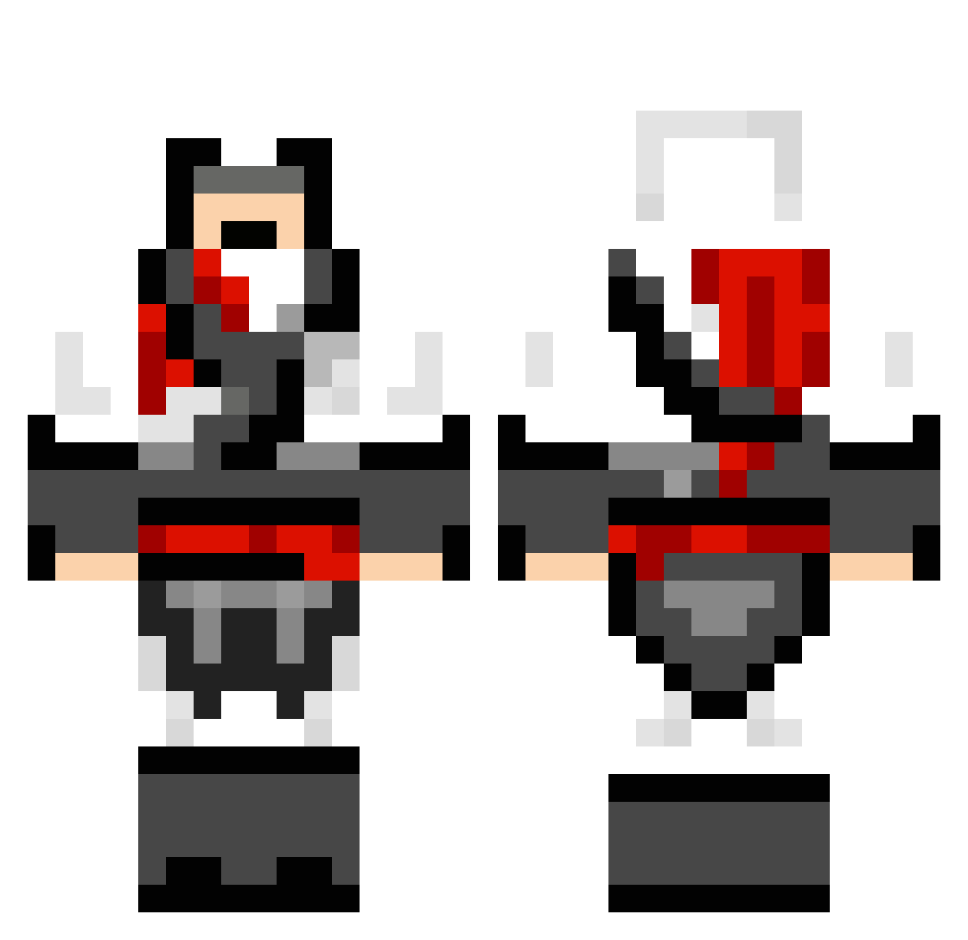 UnPatcheD Minecraft skin, front and back view