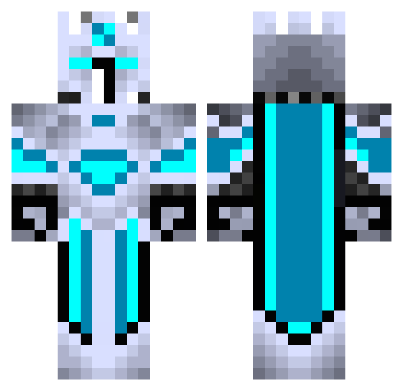 TestoTammo Minecraft skin, front and back view