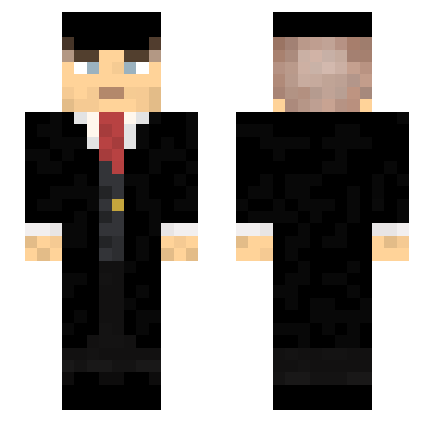 CreativeBee Minecraft skin, front and back view
